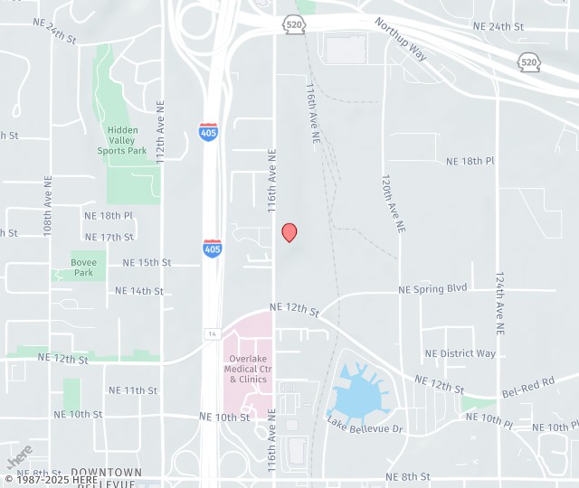 Location Map: 1600 116th Ave NE, #104 Bellevue, Washington 98004